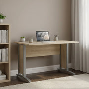 Scrivania Amigos, Scrittoio multiuso, Tavolo per ufficio porta PC, Piano di lavoro, 120x80 h75 cm, Grigio e Quercia
