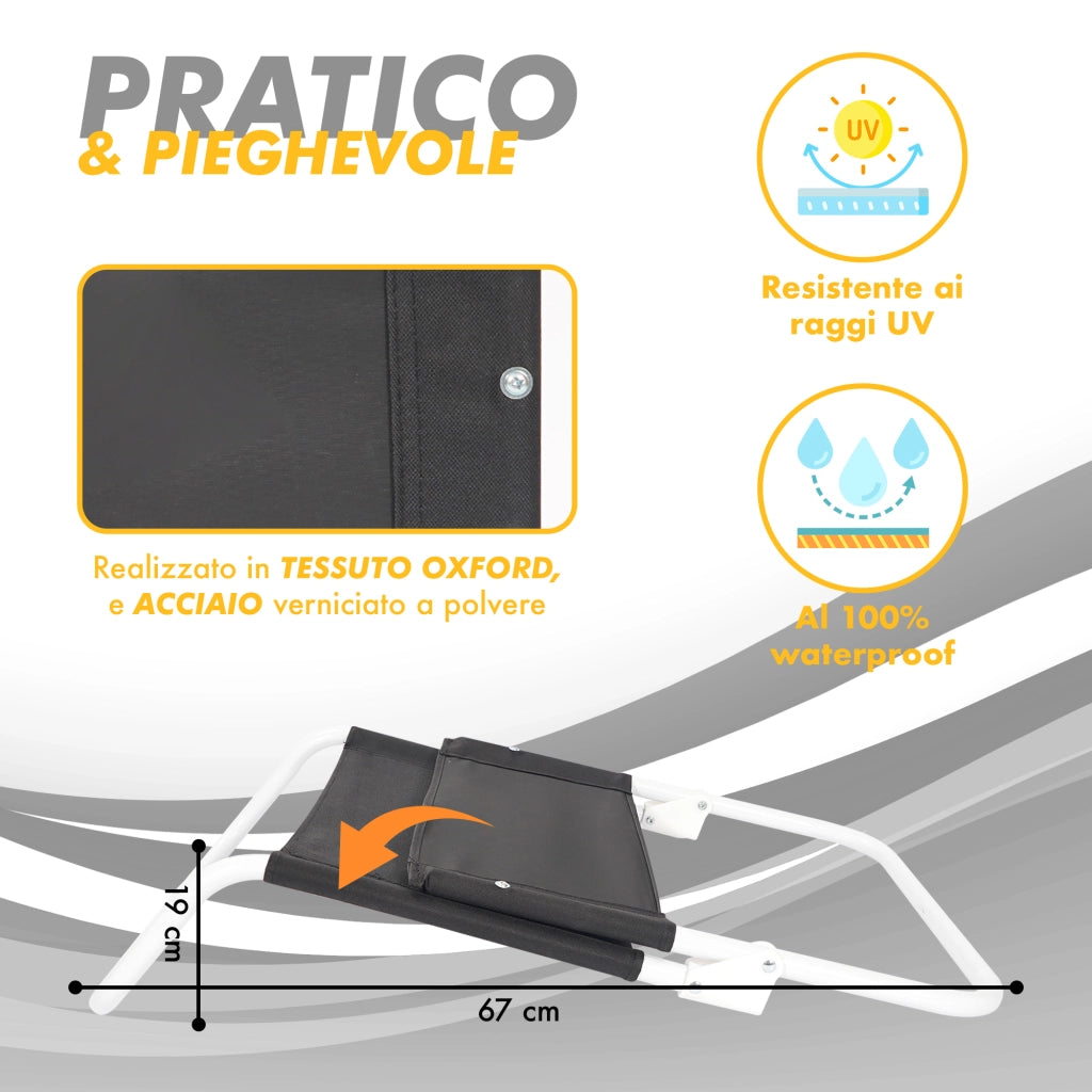 Coppia Spiaggine Lettino Prendisole Spiaggina Portatile 2 Pezzi Pieghevole Sdraio Giardino Compatta In Acciaio Facilmente Trasportabile Comoda Mare Campeggio Spiaggia