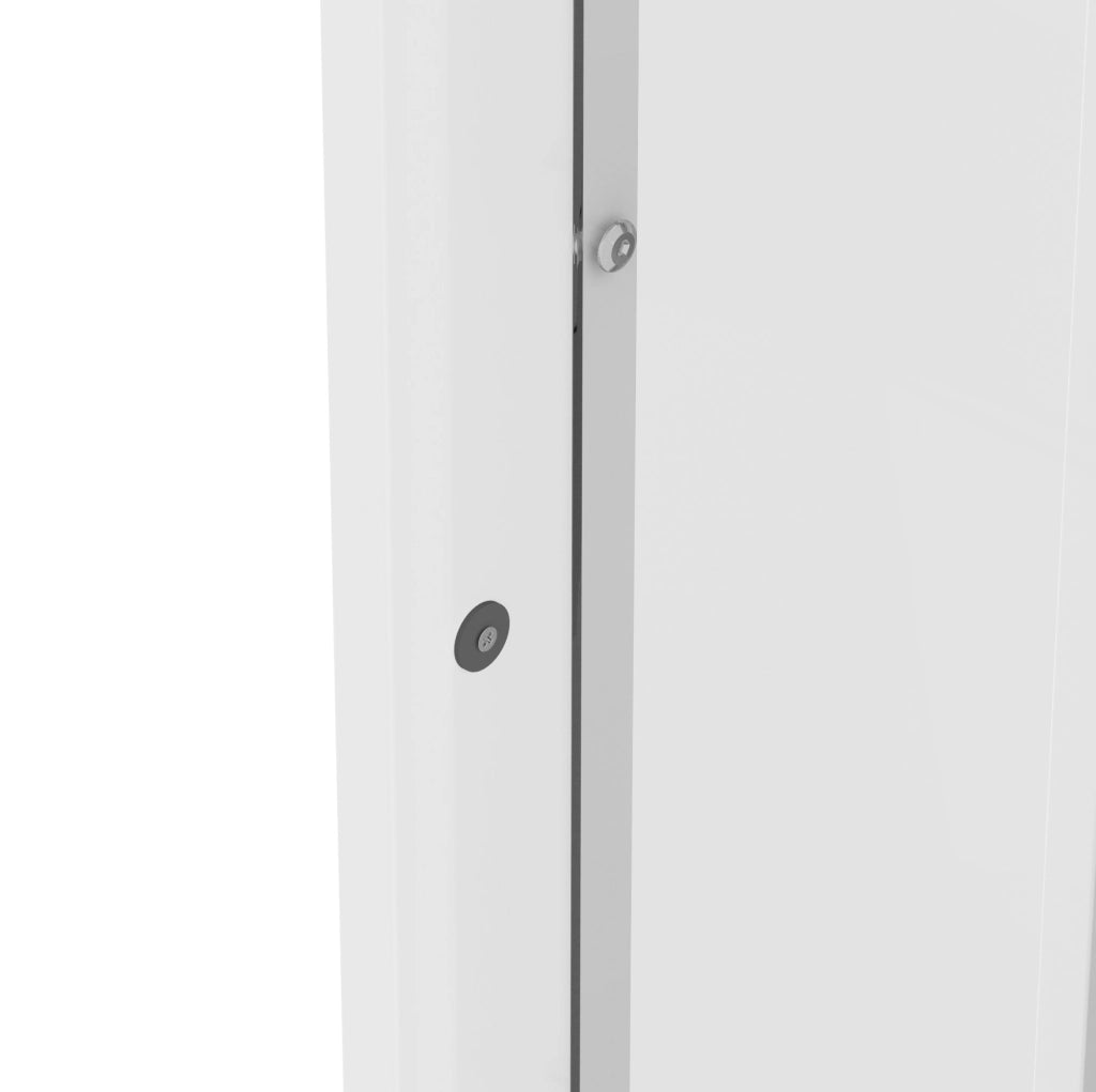 Vetrina multifunzionale bianca con 4 livelli e illuminazione LED