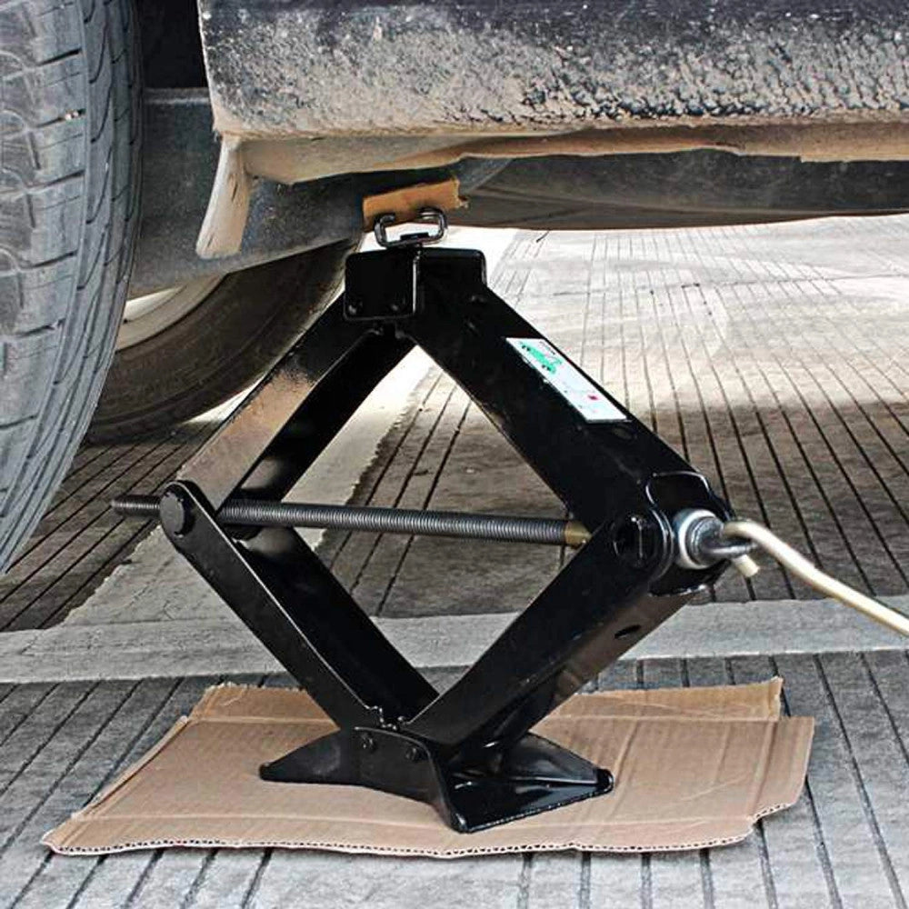 Trade Shop - Cric Crick A Pantografo Manovella Sollevatore Manuale 1 Ton Auto Ruote 1000 Kg -