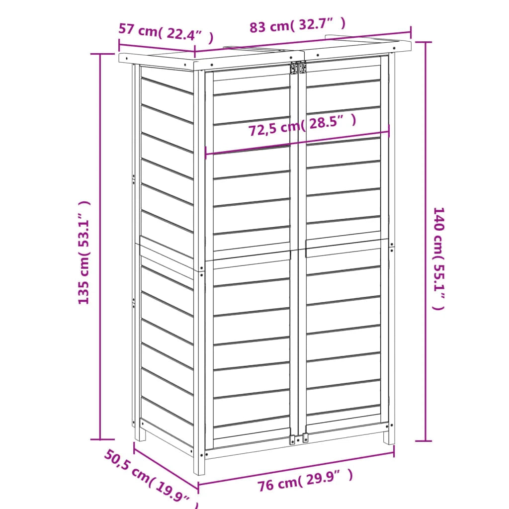 Casetta da giardino cabina ripostiglio casetta da esterno robusta casetta per attrezzi 83 x 57 x 140 cm legno massello di pino marrone 02_0022423