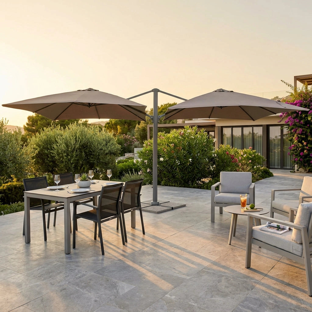 Ombrellone doppio da Giardino 3x3 in alluminio - DUBLE