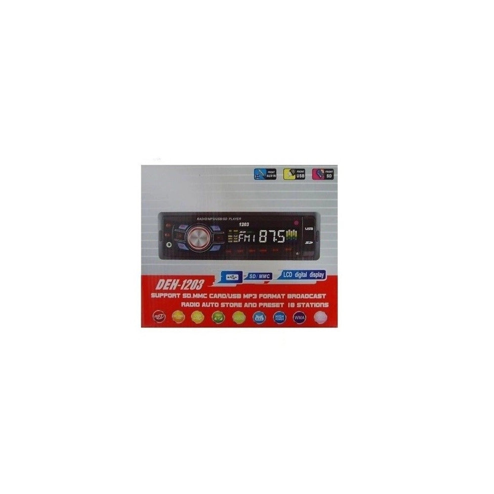 Trade Shop - Autoradio Stereo Per Auto Lettore Mp3 Usb Sd Aux Con Frontalino Estraibile 1203 -