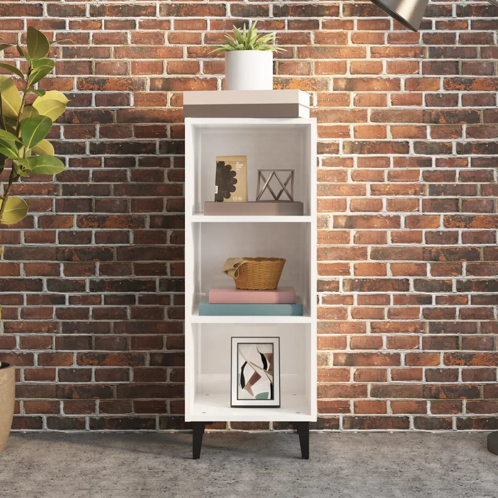 Credenza 34,5x34x90 cm in Legno Multistrato Bianco Lucido 812390