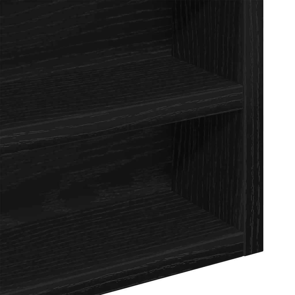 Vetrina A parete Rovere Nero 100 x 8,5 x 75 cm 869188