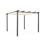3x3m pergola, alluminio, copertura scorrevole, ecrù