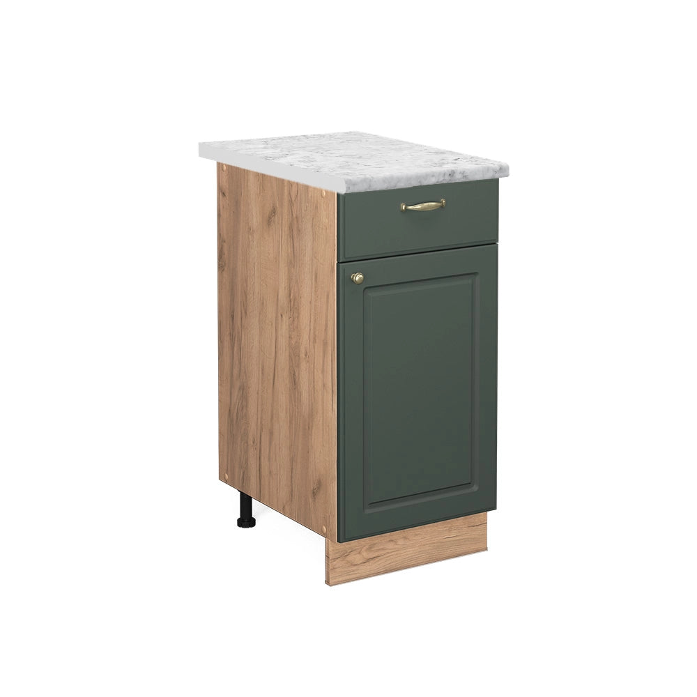 Mobiletto base per cucina Fame-Line Verde-oro rustico/Rovere dorato 40 cm, PL Marmo Vicco