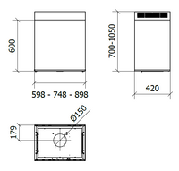 CAPPA GINZA PARETE cm 60 â€“ Bianca - 800 m3/h