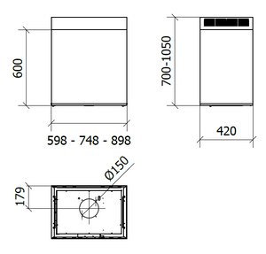 CAPPA GINZA PARETE cm 60 - Inox - 800 m3/h