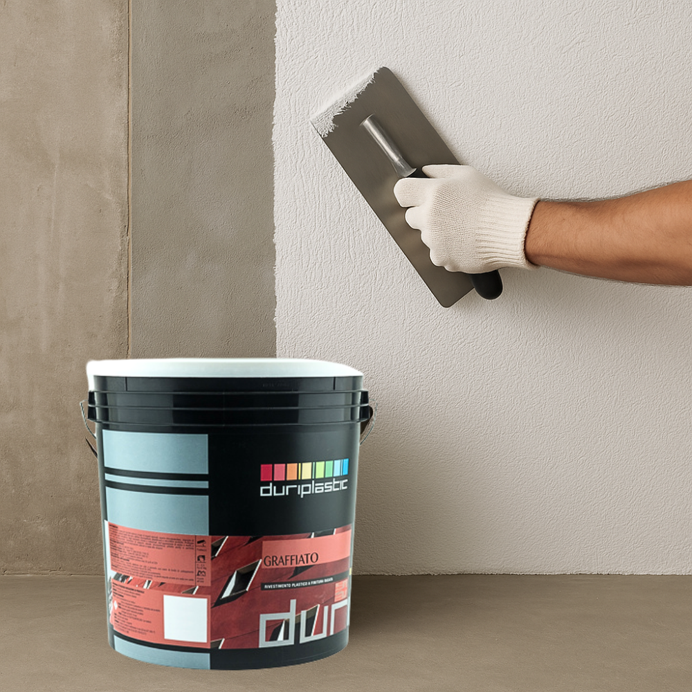 Rivestimento graffiato plastico idrorepellente bianco quarzi purissimi esterni *** formato 8 kg, confezione 1