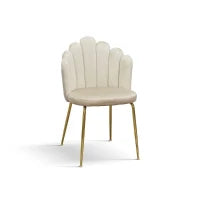 PAZZO DESIGN Sedia Sissi Panna set da 4 in velluto e gambe in metallo