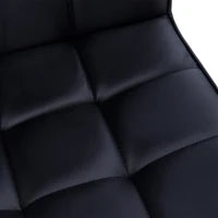 Sedia da Ufficio Ergonomica in pelle PU Nero, Sedia da Studio con 5 Ruote Girevoli, Imbottitura e Altezza Regolabile, 52.5x54x84-99cm