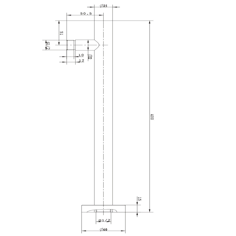 Braccio doccia ottone cromato prolunga soffione doccia bagno fisso attacco standard
