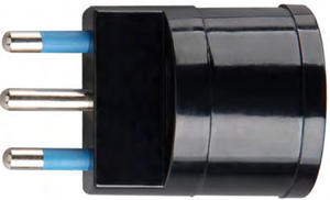 Adattatore schuko nero 16 ampere ecova