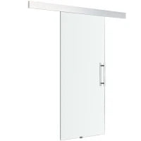 Porta Scorrevole Interna in Vetro Smerigliato con Binario B1 e Maniglia per Bagno Cucina Studio Vetro 205x 102.5x 0,8cm