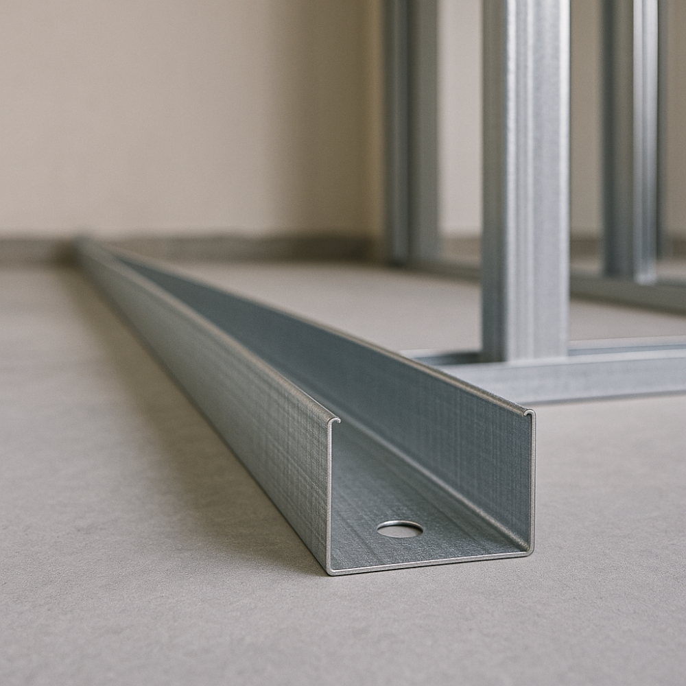 Guida u standard 2 m profilo preforato sp 0,6 mm fissaggio cartongesso 2 pezzi *** misure 40 x 100 x 40 mm, confezione 1