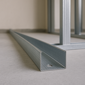 Guida u standard 2 m profilo preforato sp 0,6 mm fissaggio cartongesso 2 pezzi *** misure 28 x 16 x 28 mm, confezione 1