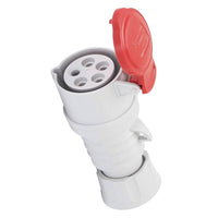 Presa mobile diritta industriale rossa 3p+t 16a trifase 380v ip44 gw62008h