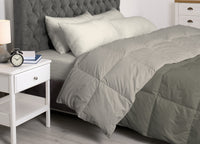 Interno Imbottitura Piumino Invernale 300gr/mq In Piuma D'Oca Bicolor - Singolo - Grigio Ch-Sc