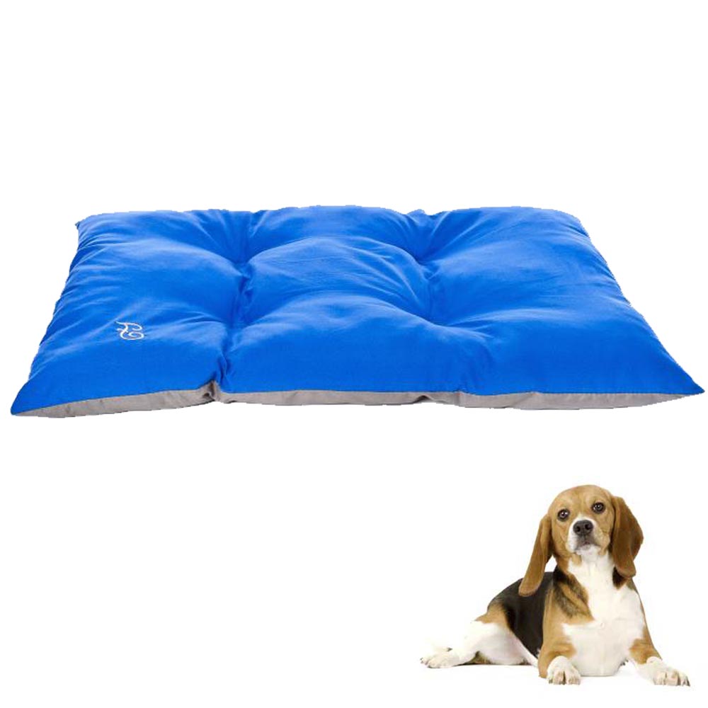 Cuscino per cani bicolor large lunghezza 105 cm colore blu-beige ferribiella