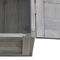 Casetta per Tartarughe con 2 Spazi, Gabbie per Piccoli Animali, in Legno Massello, 91 x 60,5 x 32 cm, Grigio