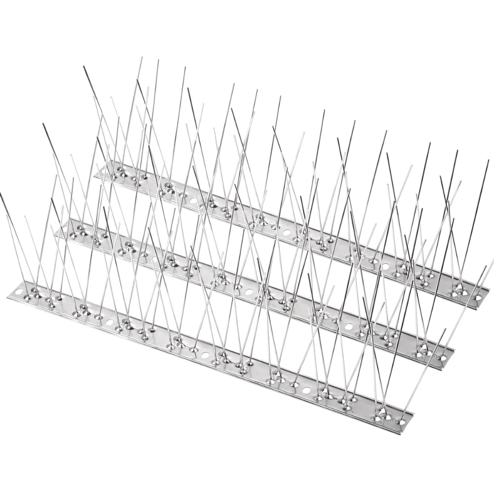 Dissuasore volatili punte acciaio inox per esterni 3 pezzi da 33 cm