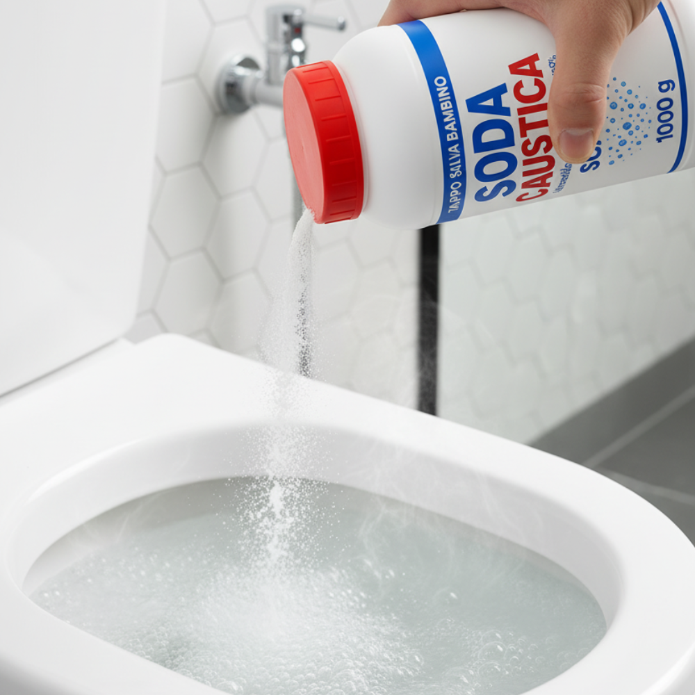 Soda caustica in scaglie per pulizia e sgrassaggio formato 1 kg