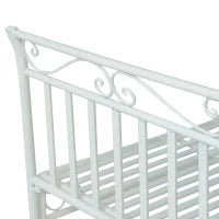 Panchina da Esterno a 2 Posti , Panchina Biposto da Giardino Stile Romantico Ferro 113.5 x 50 x 96cm Bianco