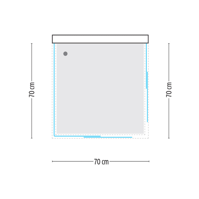 Ogomondo box cabina doccia corner 3 lati cristallo temprato trasparente 70x70x70