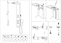 Colonna doccia attrezzata fresh in acciaio inox con cascata bagno h115xl20xp50 *** finitura- cromo lucido, confezione 1