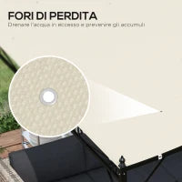 Telo di Ricambio per Pergola da Giardino 2.5x3 m con 8 Fori di Drenaggio, in Poliestere, 297x243 cm, Beige