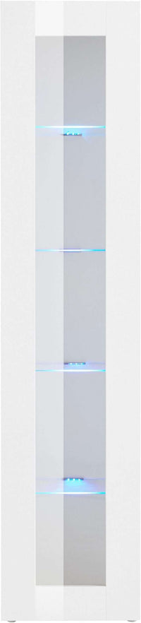 Mobile Vetrina MARUSKA L 40 x H 180 x P 30 cm colore bianco lucido