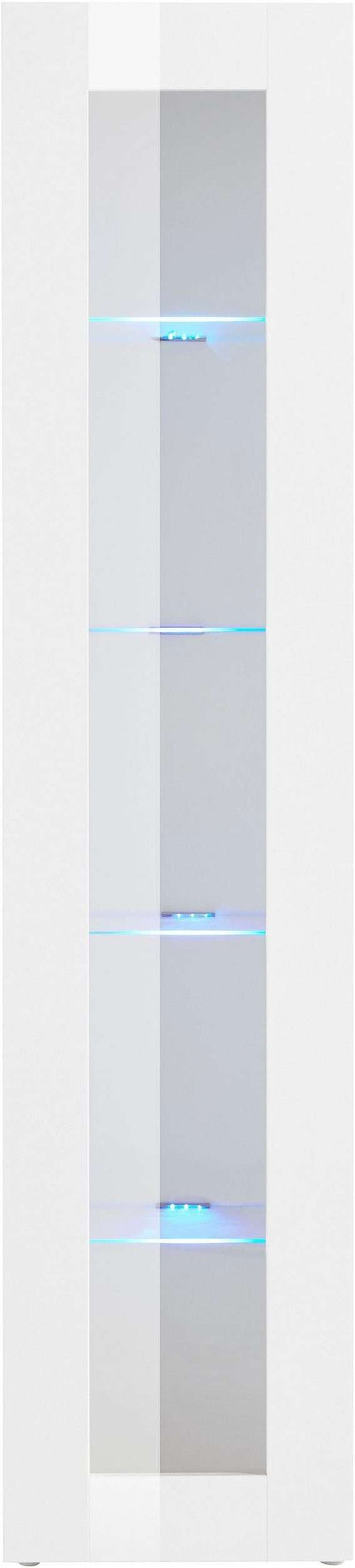 Mobile Vetrina MARUSKA L 40 x H 180 x P 30 cm colore bianco lucido