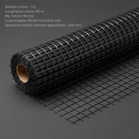Rete in fibra di vetro 40x40 mm rinforzo massetti e intonaci 2 rotoli 1x50 m