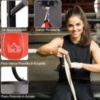 Set Boxe Pera Veloce con Piattaforma Installazione a Muro, Pompetta, Accessori Inclusi, 60 x 73 x 80 cm