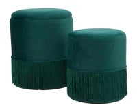 Puff Contenitore Lines Coppia Verde Cm Ø  35X42-30X32