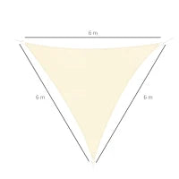 Tenda Tendone parasole triangolare (colore: crema, dimensione: 6x6x6m)