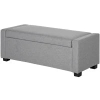 Panca Fondoletto con Vano Contenitore in Tessuto, 120x50x44cm - Grigio
