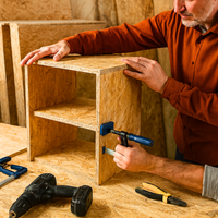 Set pannelli osb fibra legno truciolato sp. 9 mm multistrato 125x125 cm 6 pezzi