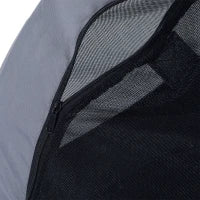 Rimorchio Bici per Cani Taglia Media con Finestre Laterali e Bandierina, 130x73x90 cm, Grigio e Nero