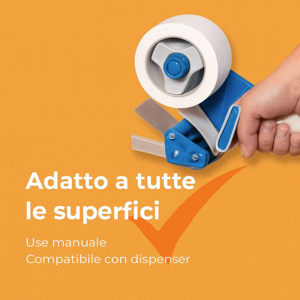 Kit 6 nastro adesivo silenzioso bianco 50x132m per imballaggi continui