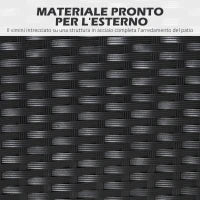 Set da Giardino 7 Pezzi in Rattan PE con Tavolo da Pranzo 150x90x72 cm e 6 Sedie 58x62x87 cm con Cuscini