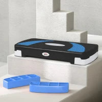 Stepper Fitness per Aerobica Regolabile su 3 Altezze da 10-15-20 cm, Blu e Nero