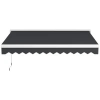 Tenda da Sole Retrattile Elettrica e Manuale 95L x 250l m, Telecomando Incluso, Alluminio, Poliestere ad Alta densità, Grigio