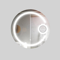 Specchio 5 mm tondo cornice led interruttore touch pvc mdf *** misura Ã˜80, tonalità dimmerabile 2700-4500-6500k, co...