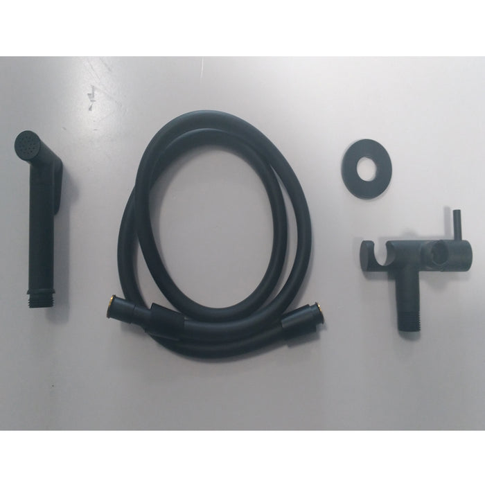 Kit idroscopino nero tondo doccetta per wc portatile shut-off monogetto con leva