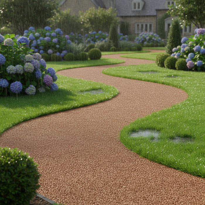 Pavimento drenante fai da te ciottoli in marmo e resina rosso verona 15,750 kg