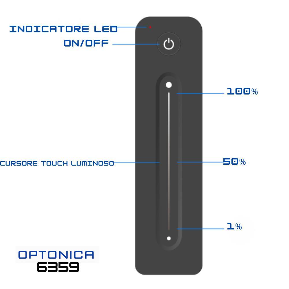 Optonica 6359 dimmer rf led da parete regolazione luminosità nera