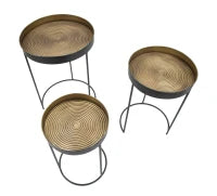 Tavolinetti Alti Bascket Botis Set 3 Pz Cm Ø 42.5X60-35.5X54-30.5X49