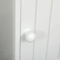 kleankin Mobiletto da Bagno in MDF Bianco con Armadietto e Spazio per Carta Igienica, 19x15x56 cm